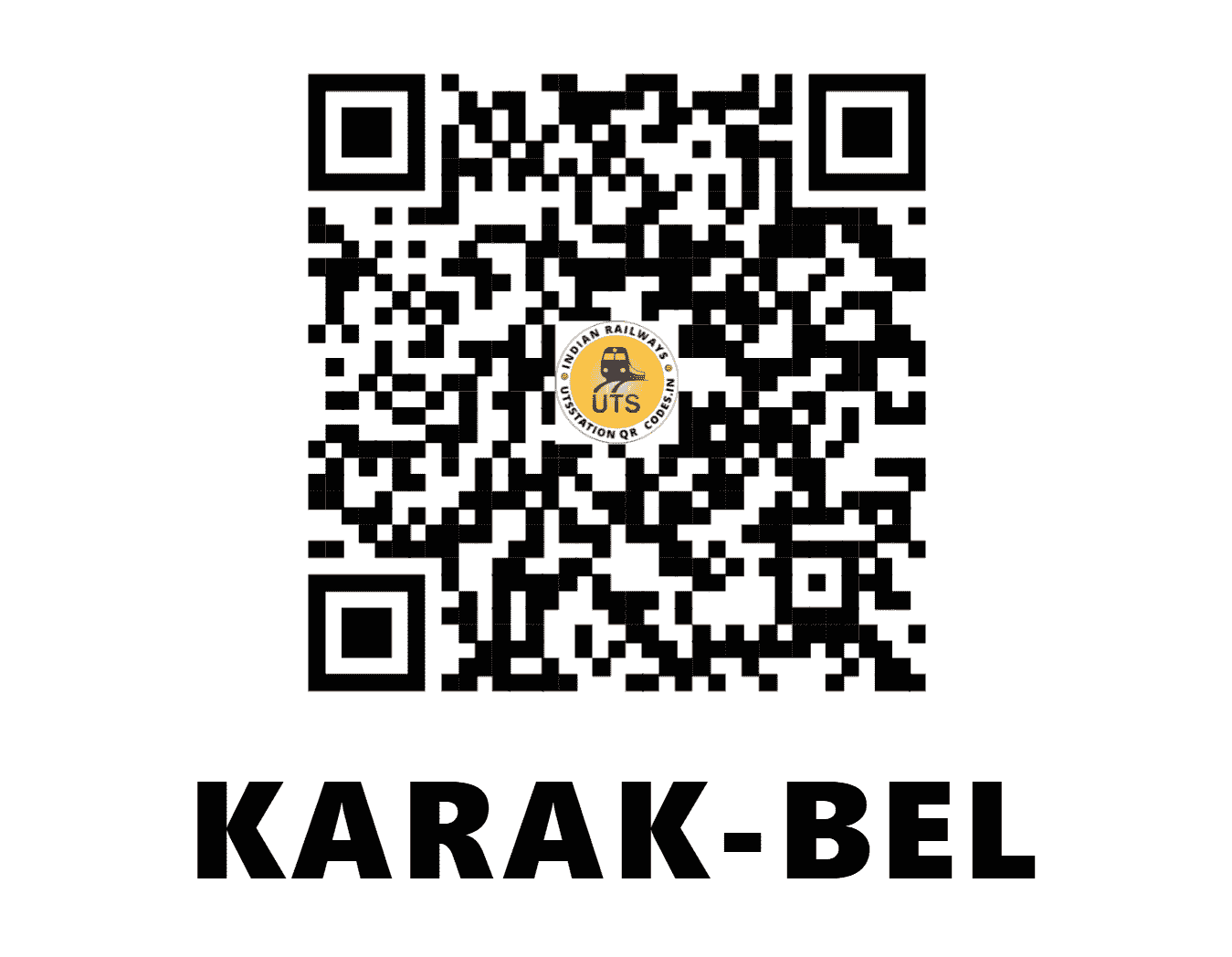 UTS QR Code for KARAK-BEL - KKB - WC (MADHYA PRADESH)